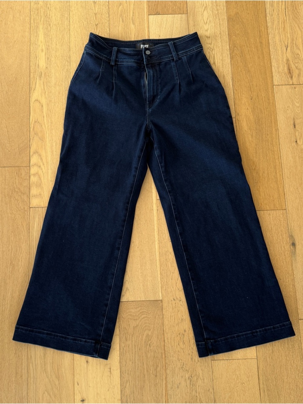 Paige Wide Leg Dark Blue Jeans